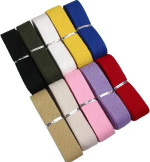 1 inch Cotton Webbing Strap 60ft Handles Bag Strap Assorted Color Flat Heavy Weave Webbing Straps for Cloth Tote Bag, Pet Collars, DIY Projects, Crafts, Outdoor Accessories (Mixed JS346)