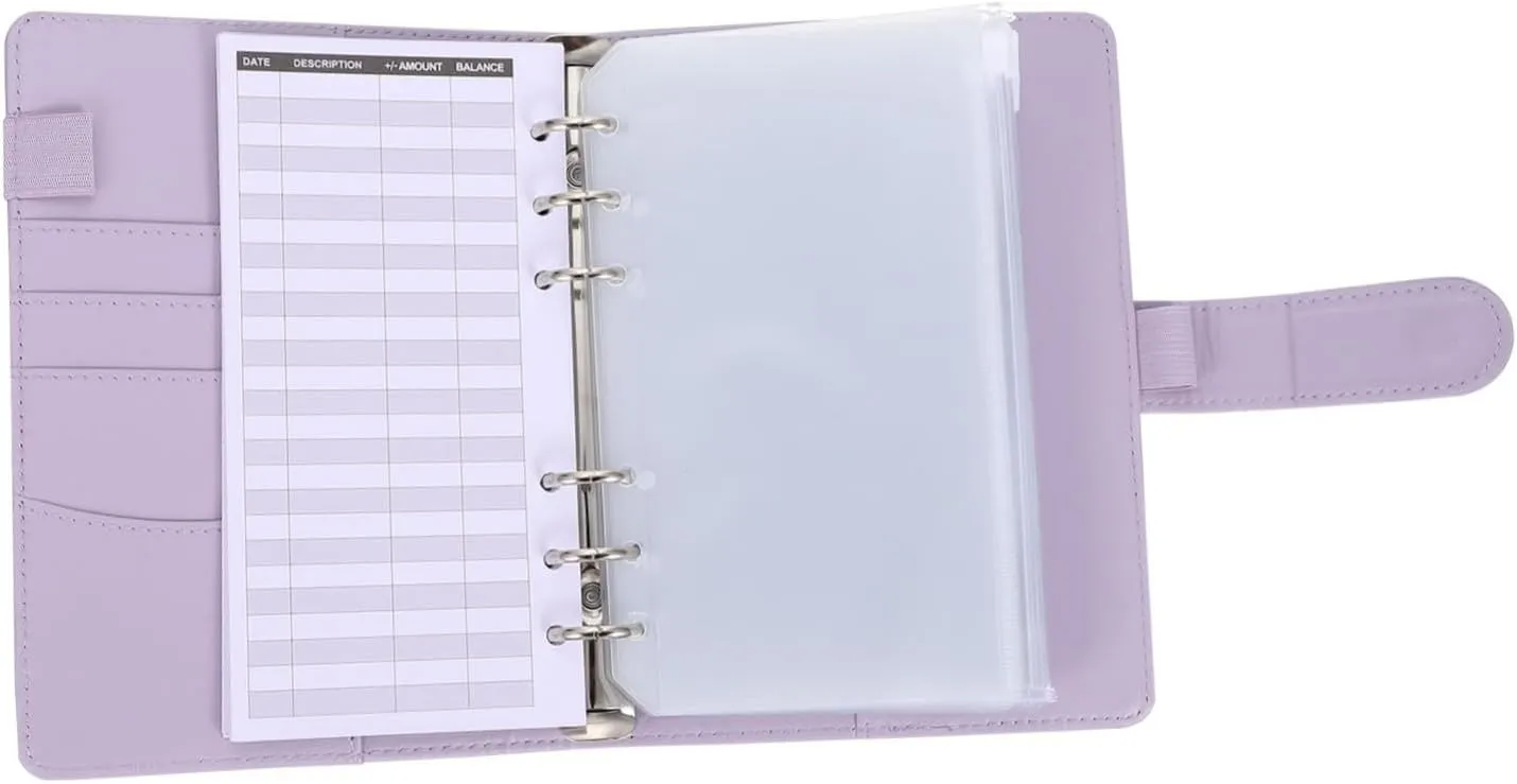 1 Set Binder Ledger Cash Envelope Savings Organizer for Money Book Organizing Planner with Section Budgeting Organiser Purple Binder Monthly Planner Violet