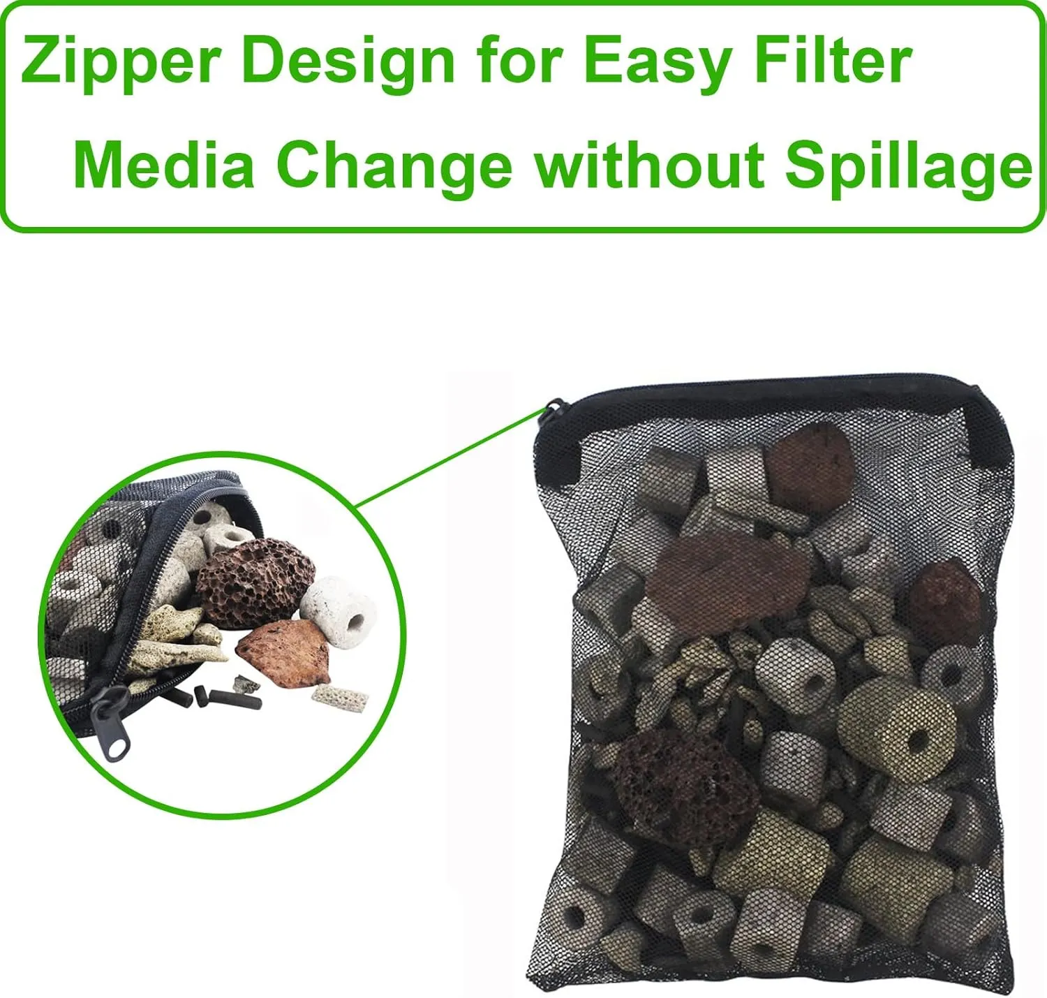 10 Pieces Extra Large Filter Media Bags,Fish Tank Media Mesh Filters Bags for Activated Carbon, Ceramic Rings,Aquarium Mesh Reusable Bags with Zipper (12.2" x 15.9")