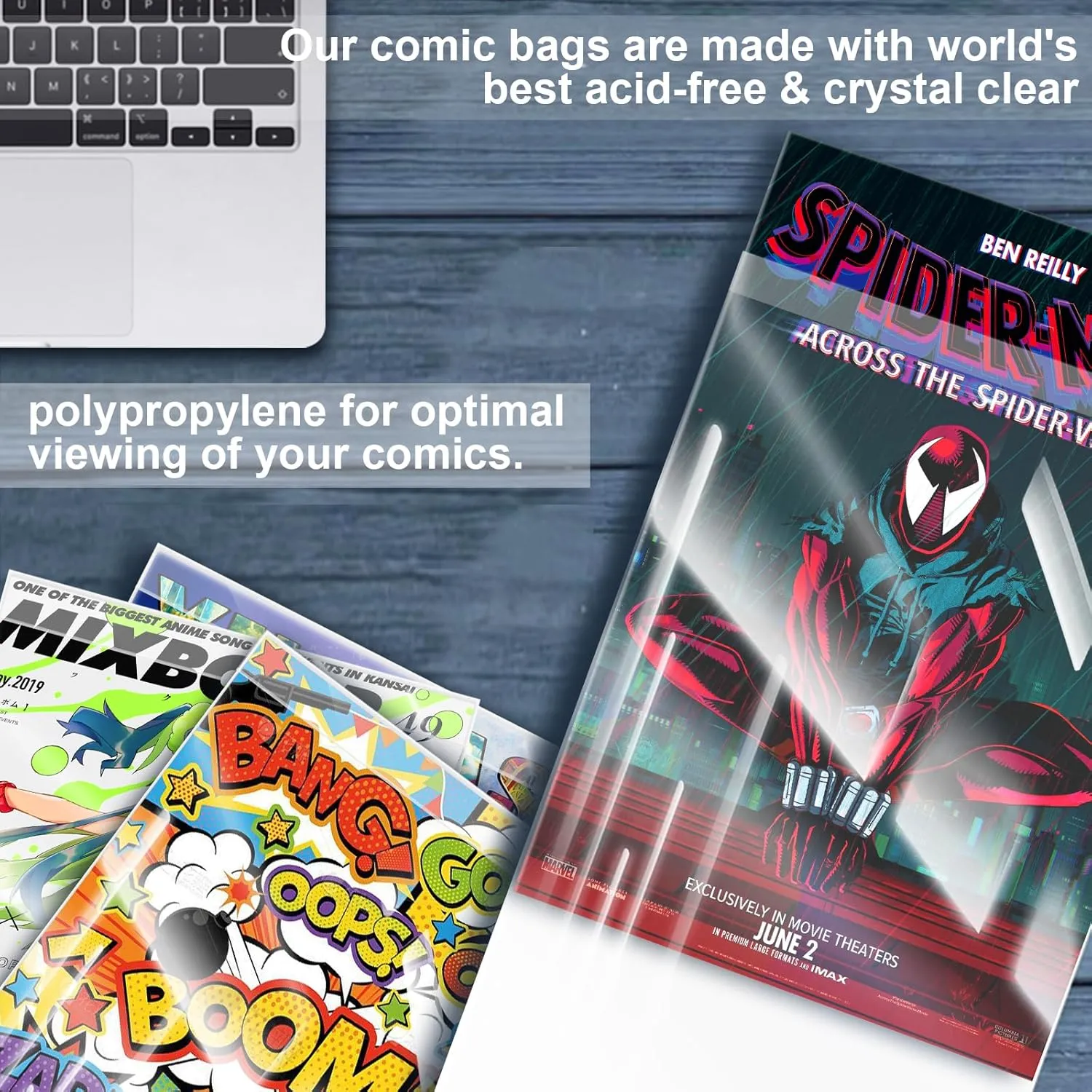 100 YNSZAS RESEALABLE Comic Book Bags and Boards, 7x10.5 Inch | 7.125x11.5 Inch, Comic Storage Sleeves and Boards, 20% Thicker Better Comic Collection Display, Certified Acid-Free
