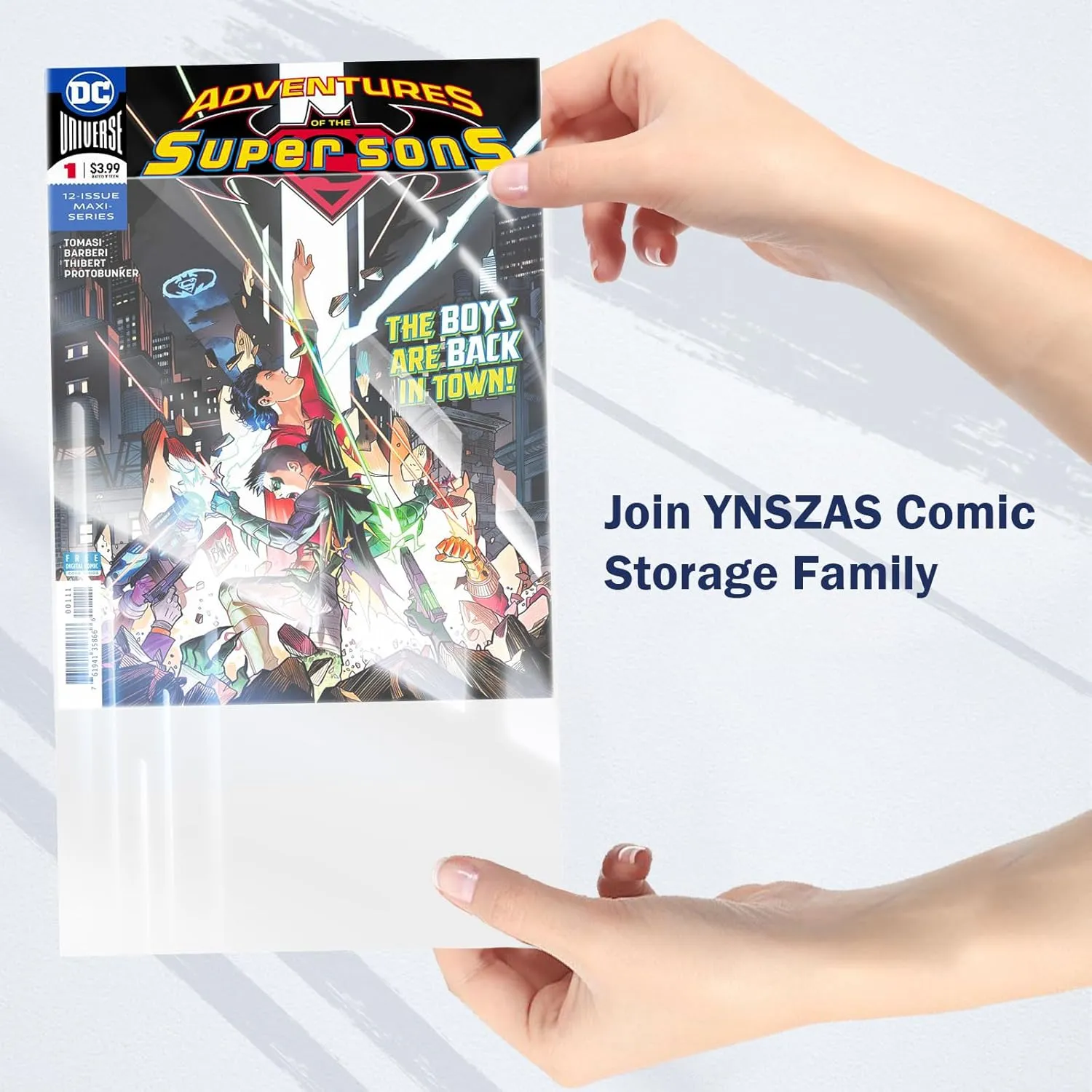 100 YNSZAS RESEALABLE Comic Book Bags and Boards, 7x10.5 Inch | 7.125x11.5 Inch, Comic Storage Sleeves and Boards, 20% Thicker Better Comic Collection Display, Certified Acid-Free