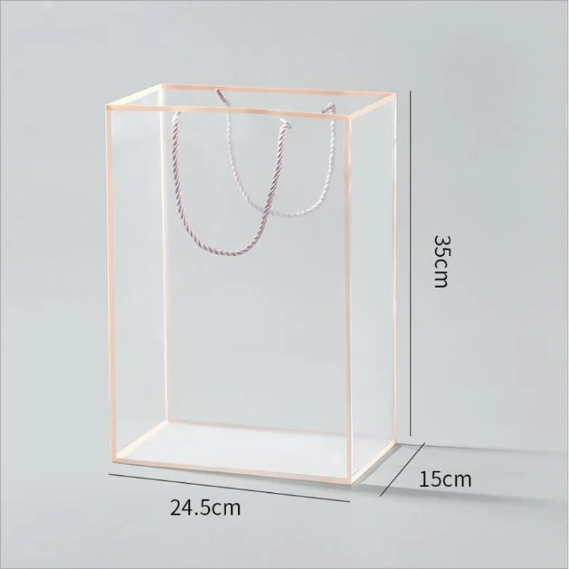 10pcs Clear Bouquet Gift Bags with Border