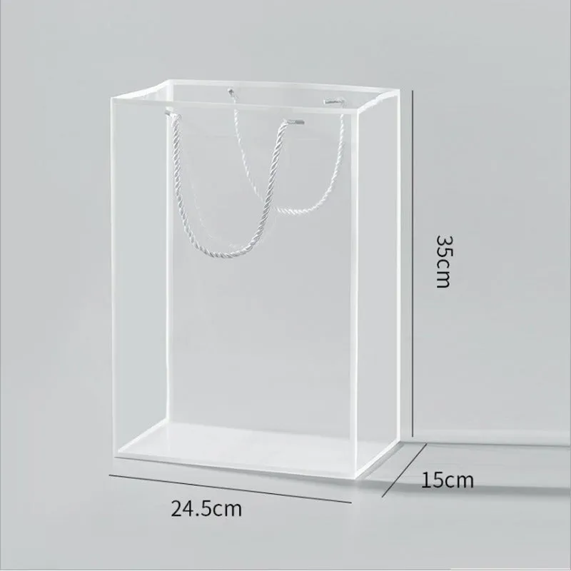 10pcs Clear Bouquet Gift Bags with Border