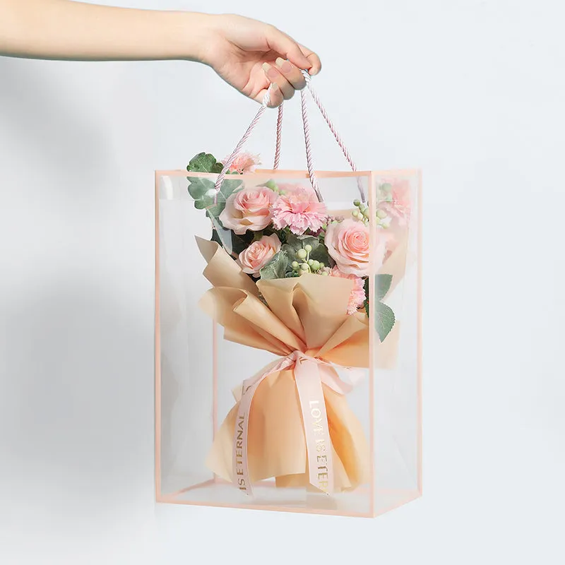 10pcs Clear Bouquet Gift Bags with Border