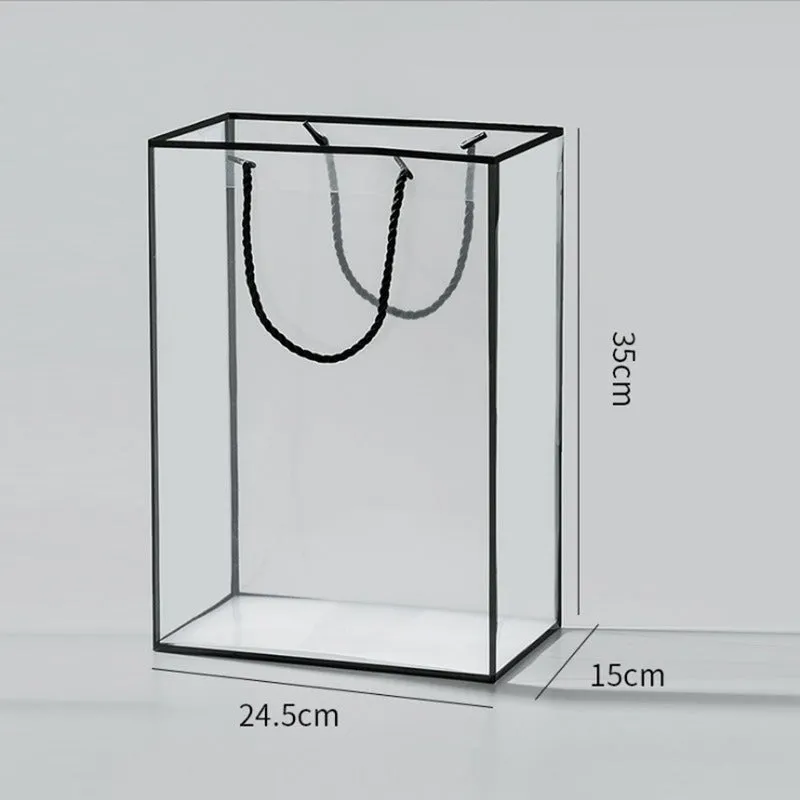 10pcs Clear Bouquet Gift Bags with Border