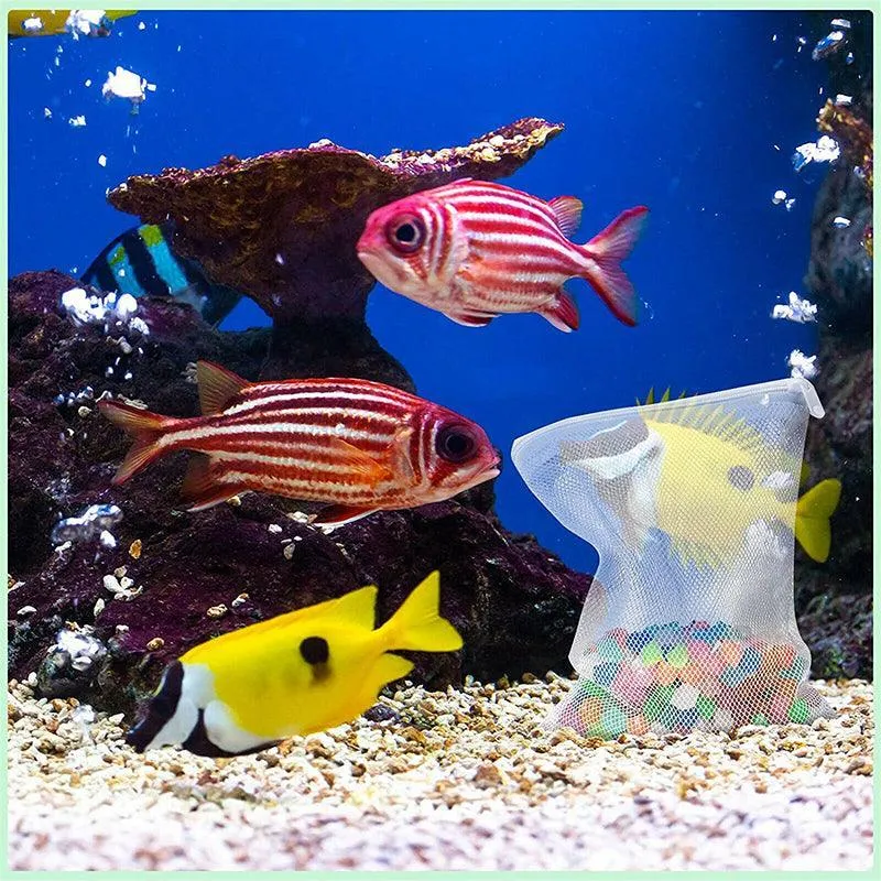 10Pcs Nylon Mesh Bags for Aquarium Pond Filter Media