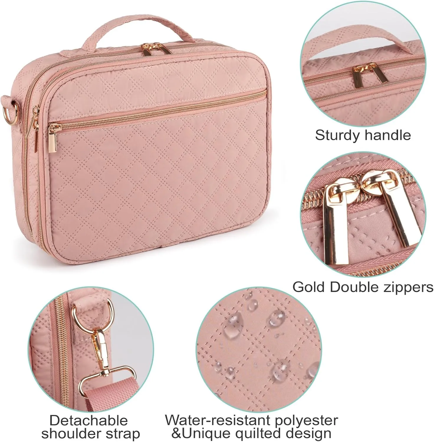 2 Compartment Bible Cover for Women,Large Bible Case with Handles Shoulder Strap,Carrying Bible Bag Scripture Case Church Bag Bible Protective with Pocket