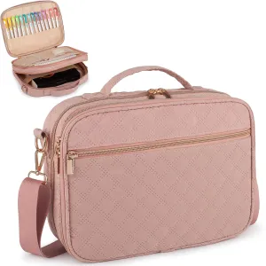 2 Compartment Bible Cover for Women,Large Bible Case with Handles Shoulder Strap,Carrying Bible Bag Scripture Case Church Bag Bible Protective with Pocket