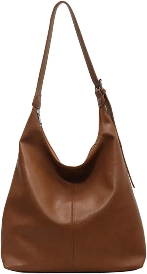 2 Pcs Women PU Crossbody Bag Underarm Bag Stylish Large Capacity Shoulder Bag Fashion Work Tote Bag with Adjustabl
