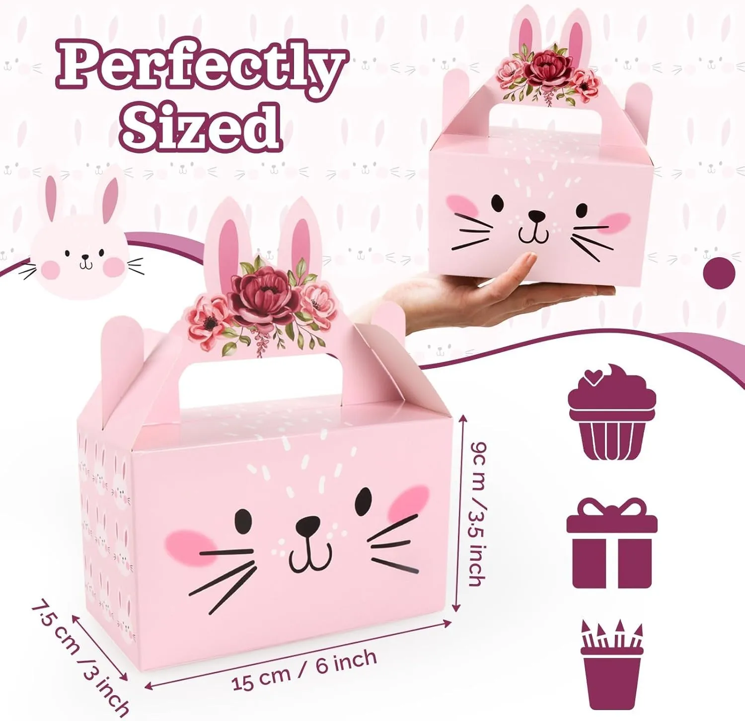 24 Pack Woodland Animals Party Favors Boxes - Forest Theme Goodie Bags for Kids, Perfect for Baby Shower, Woodland Birthday Party Decorations & Supplies, 6x3x3.5 Inches