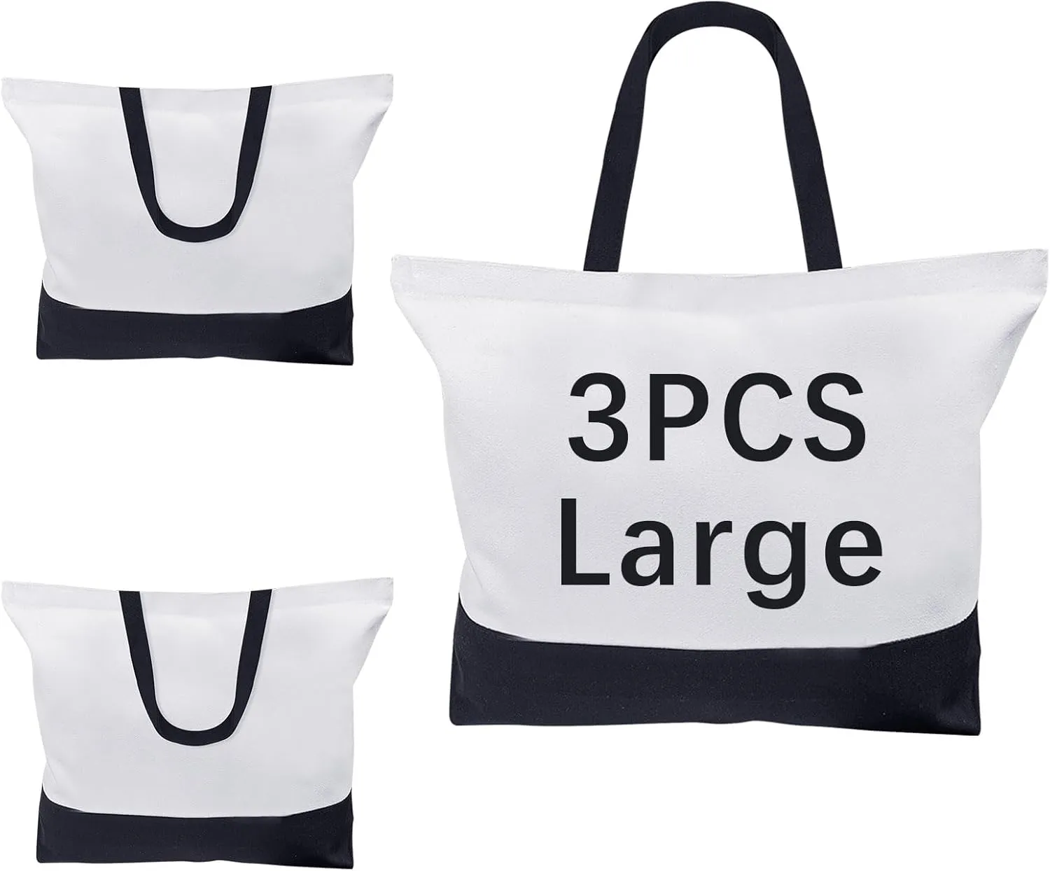 3 pcs Sublimation Tote Bags,polyester tote bags for sublimation, blank canvas tote bags for DIY Crafting and Decorating 15 * 18.5 * 4 in