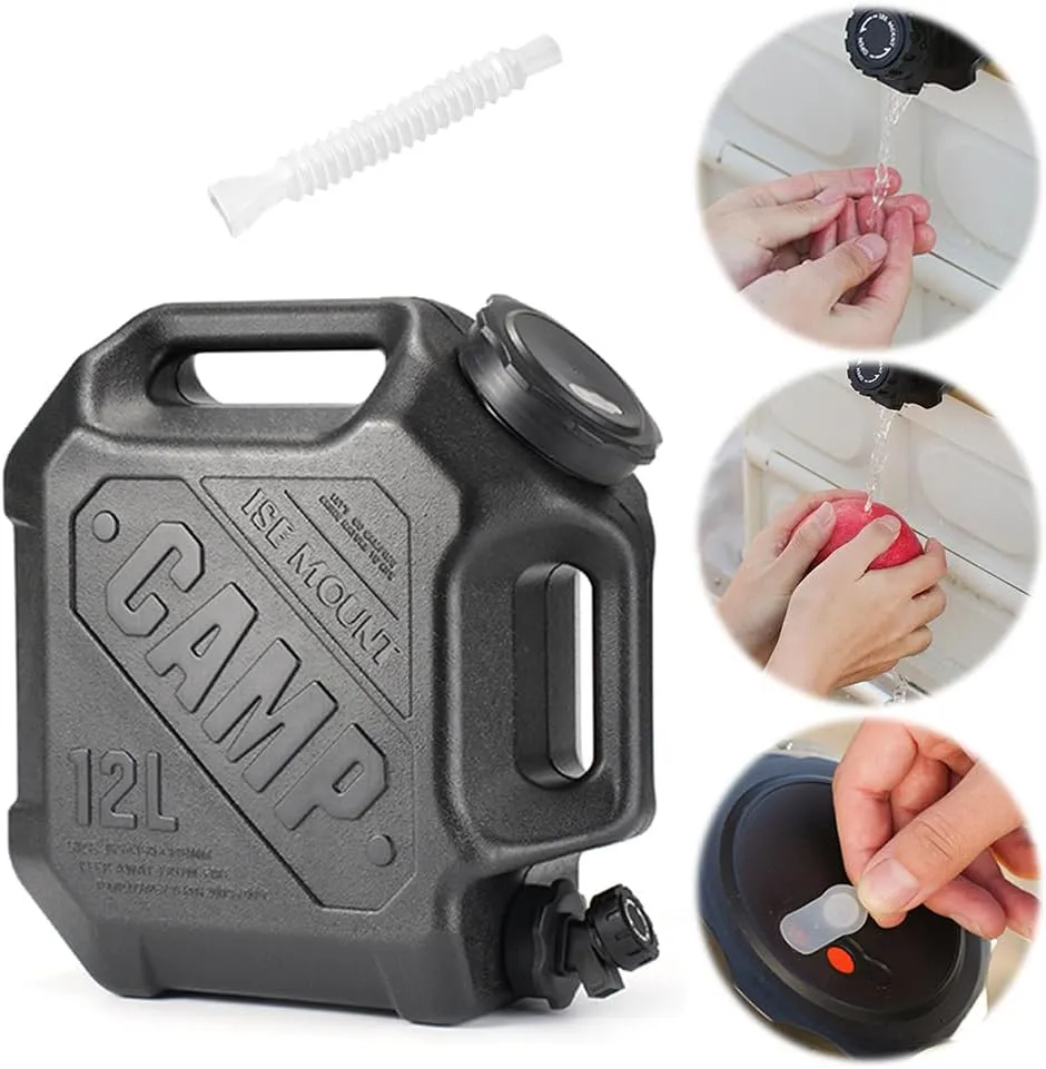 3.2 Gallon/12 L Water Containers with Spigot, BPA Free Camping water Storage Containers Portable Water Jug for Camping Outdoor Hiking,Emergency Stroage