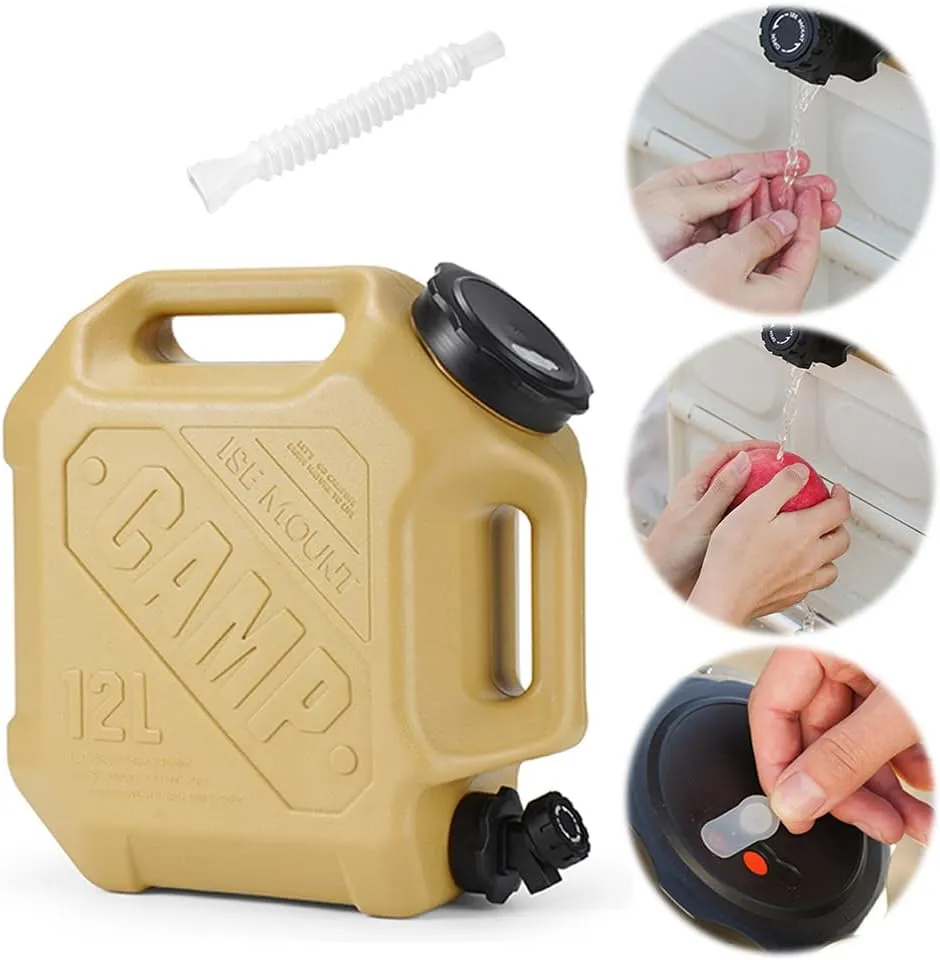 3.2 Gallon/12 L Water Containers with Spigot, BPA Free Camping water Storage Containers Portable Water Jug for Camping Outdoor Hiking,Emergency Stroage
