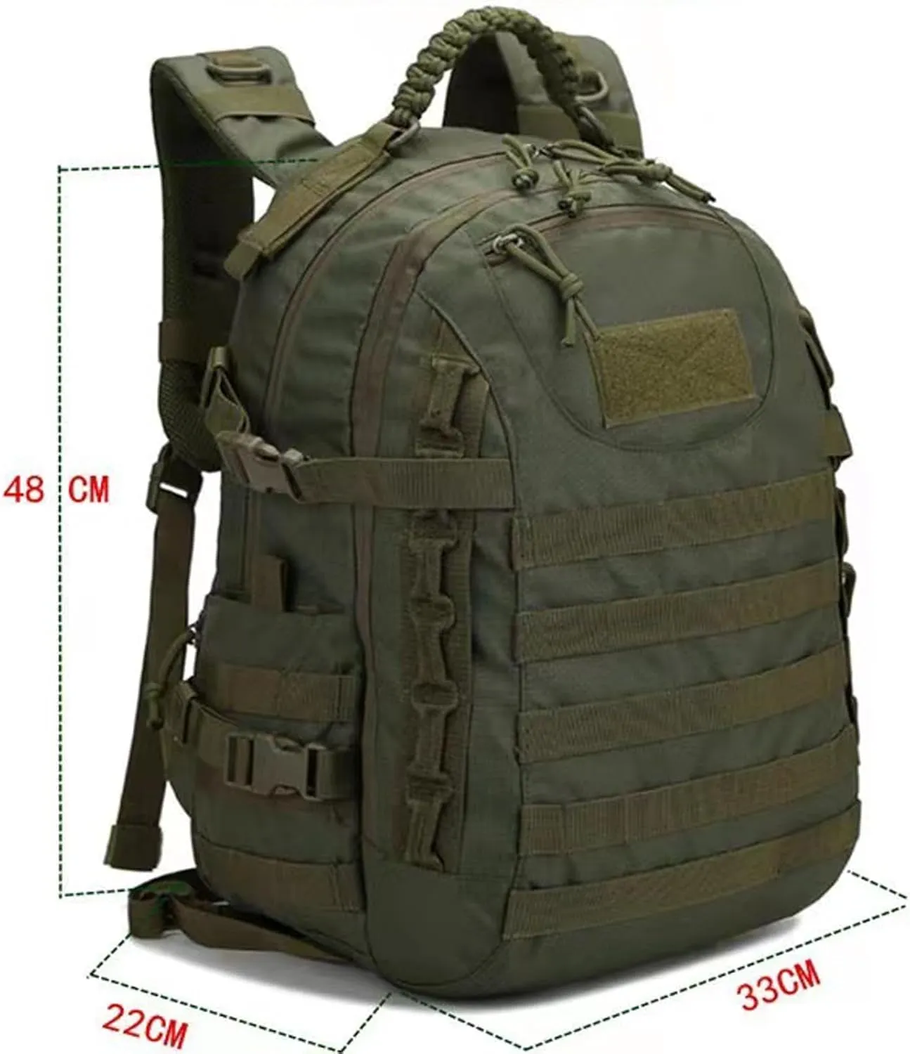 35L 1000D Nylon Camping Backpack Waterproof Trekking Fishing Hunting Bag Outdoor Tactical Molle Climbing Rucksack Bags(Khaki)