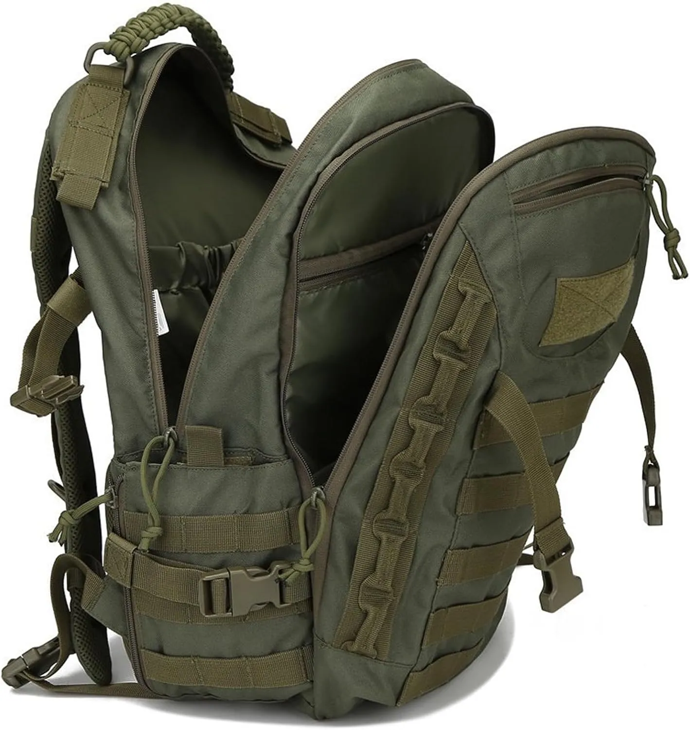35L 1000D Nylon Camping Backpack Waterproof Trekking Fishing Hunting Bag Outdoor Tactical Molle Climbing Rucksack Bags(Khaki)