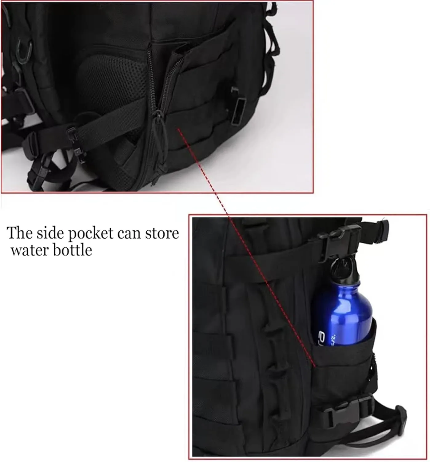35L 1000D Nylon Camping Backpack Waterproof Trekking Fishing Hunting Bag Outdoor Tactical Molle Climbing Rucksack Bags(Khaki)