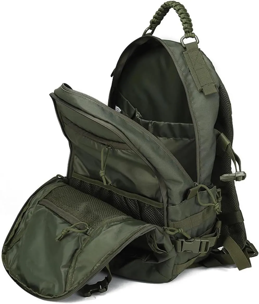 35L 1000D Nylon Camping Backpack Waterproof Trekking Fishing Hunting Bag Outdoor Tactical Molle Climbing Rucksack Bags(Khaki)