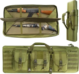 36/42/46in Double Rifle Case, Tactical Long Rifle Backpack, Portable Shotgun Case for Firearm Storage and Transportation, Suitable for Outdoor Hunting Shooting