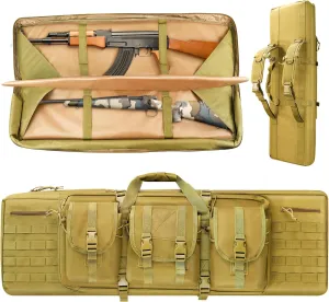 36/42/46in Double Rifle Case, Tactical Long Rifle Backpack, Portable Shotgun Case for Firearm Storage and Transportation, Suitable for Outdoor Hunting Shooting