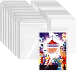 50 Sets Current Size Comic Book Bags and Boards, Reusable Transparent Comic Book Sleeves with Double-Sided White Cardboard Regular Comics Magazine Storage for Collector Small Business