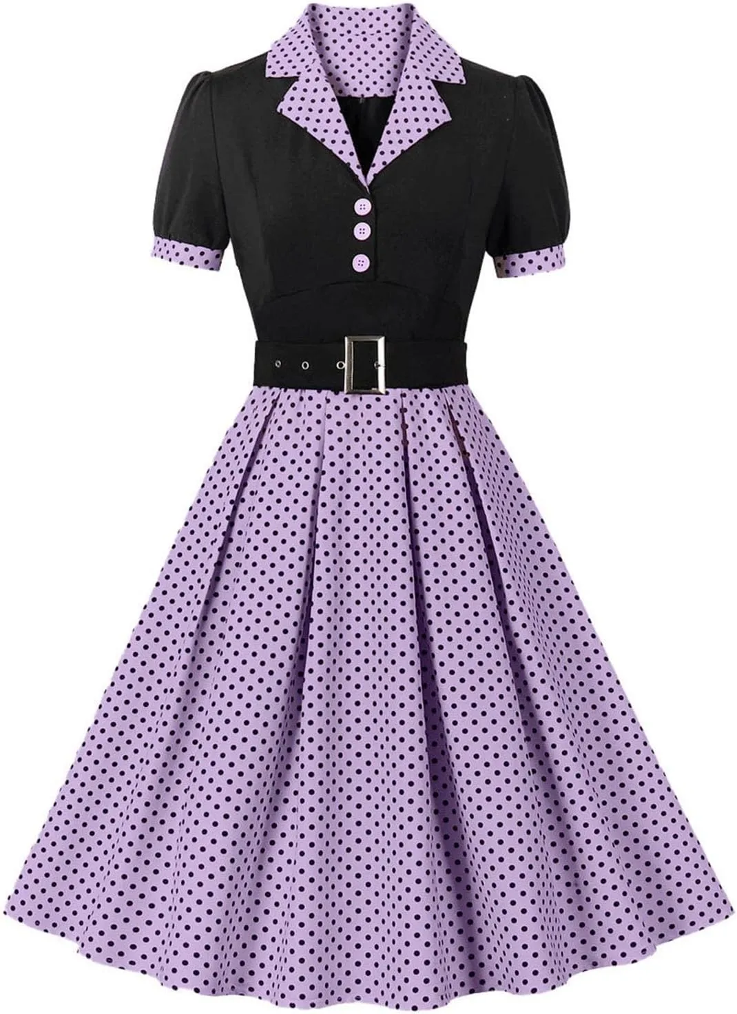 50s Vintage Dress for Women 1950s Polka Dot Dress Vintage Rockabilly Retro Dress Cocktail Swing Dress with Belt