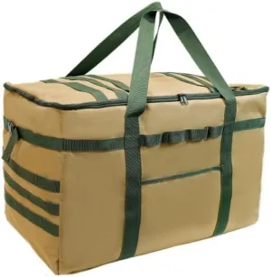 53L/81L Duffel Bags for Traveling, Large Camping Storage Bag, Foldable Gym Sports Bag, Lightweight & Waterproof Tactical Tote Bag for Men Women(Khaki,81L)