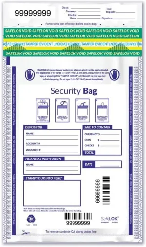 5Forms Single Pocket Deposit Bag Opaque 9 x 12" - QTY 100 BAGS