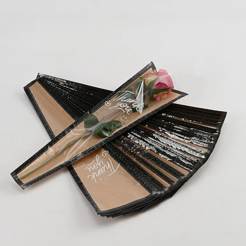 60pcs Half Clear Single Stem Flower Sleeves