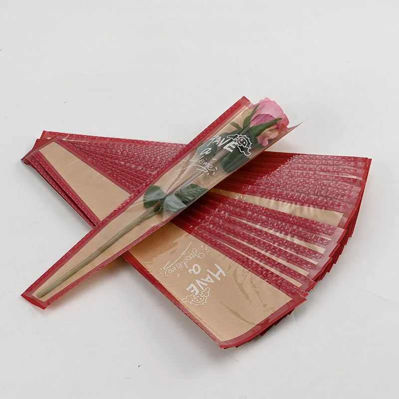 60pcs Half Clear Single Stem Flower Sleeves