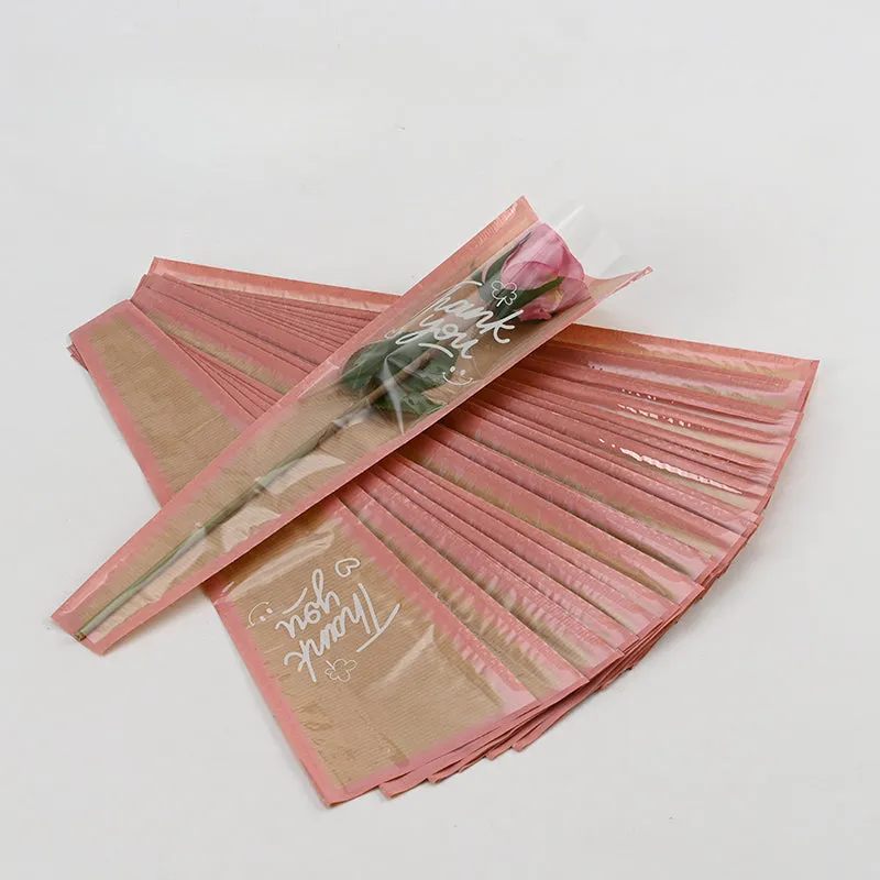60pcs Half Clear Single Stem Flower Sleeves