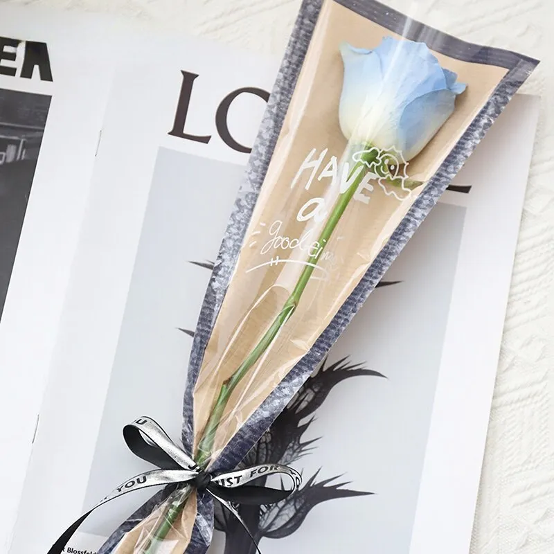 60pcs Half Clear Single Stem Flower Sleeves