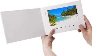 7" Video Greeting Card,Video Brochure for Father's Day Mother's Day, Christmas, Anniversary, Marketing Include 4G Memory and Rechargeable Battery LCD Screen Digital Brochures