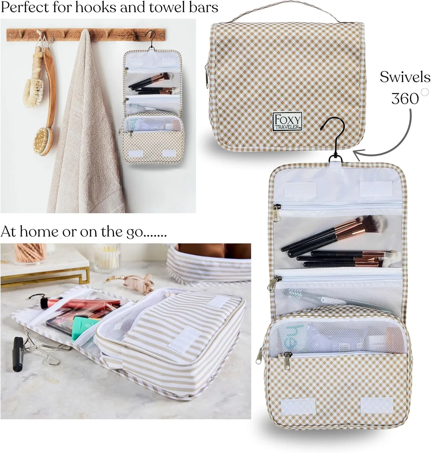 9 Piece Set Packing Cubes - Suitcase Organizer, Pretty Packing Cubes, Travel Bag Organizer Luggage, Toiletry & Makeup Bag, Laundry and Shoe Bag, Cruise Essentials -Gingham