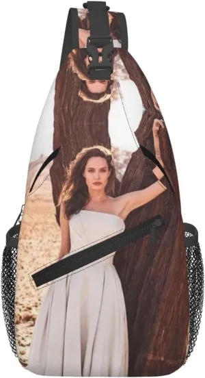 A-ngelina Jolie Crossbody Chest Bag, Crossbody Convertible Shoulder Bag With Front Pocket, Single Shoulder Chest Bag Black