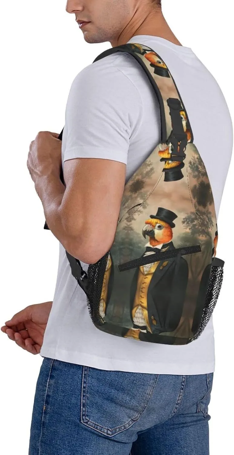 A Small Parrot Sling Bag For Men Crossbody Backpack,Women Shoulder Bag For Travel Sport