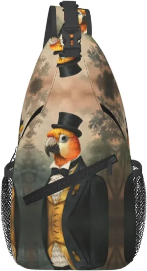 A Small Parrot Sling Bag For Men Crossbody Backpack,Women Shoulder Bag For Travel Sport