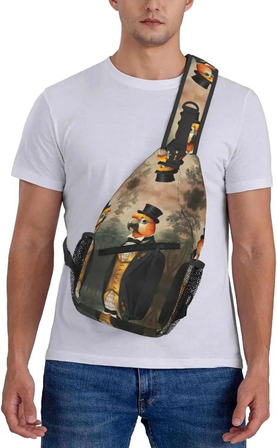 A Small Parrot Sling Bag For Men Crossbody Backpack,Women Shoulder Bag For Travel Sport