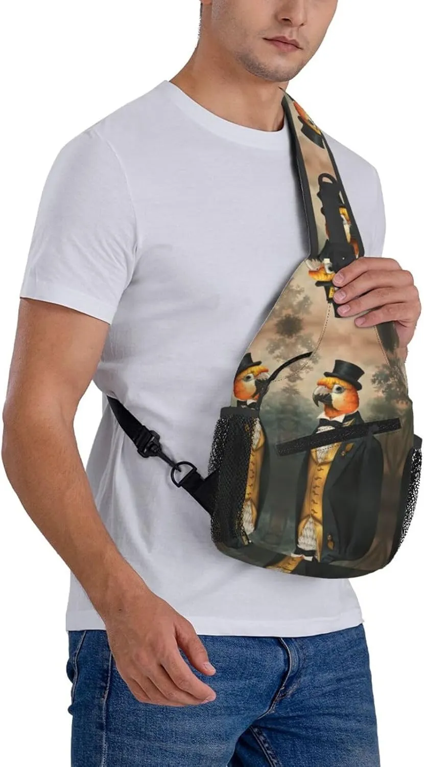 A Small Parrot Sling Bag For Men Crossbody Backpack,Women Shoulder Bag For Travel Sport
