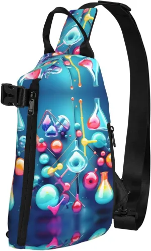 Abstract Science Chemistry Illustration 3d Print Trend Casual Crossbody Chest Bag Leisure Travel For Men And Women Crossbody Bag