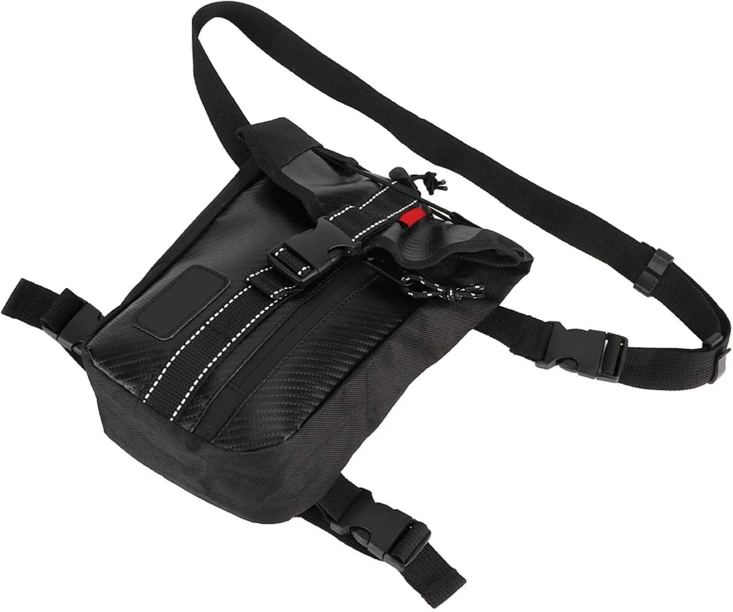 Acouto Carbon Fiber Cycling Waist Bag Motorcycle Leg Bag Black