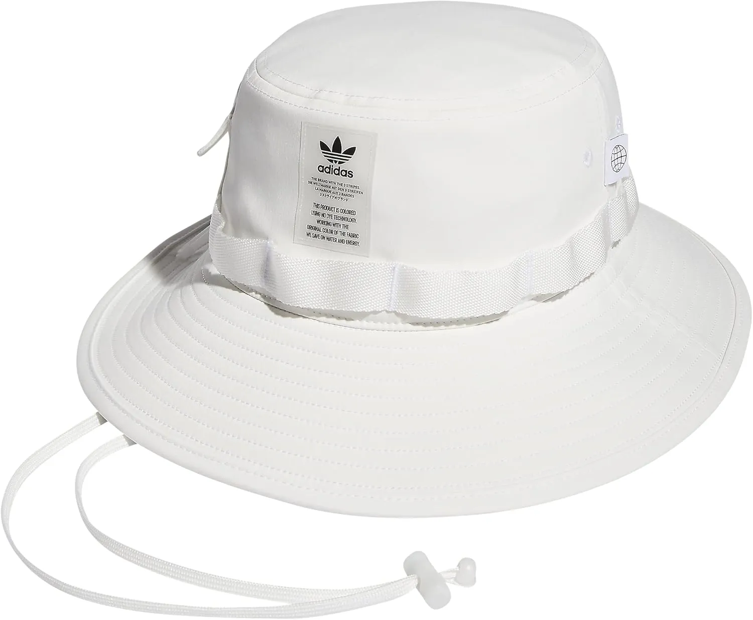 adidas Originals Boonie Bucket Hat, Non Dyed White/White, One Size