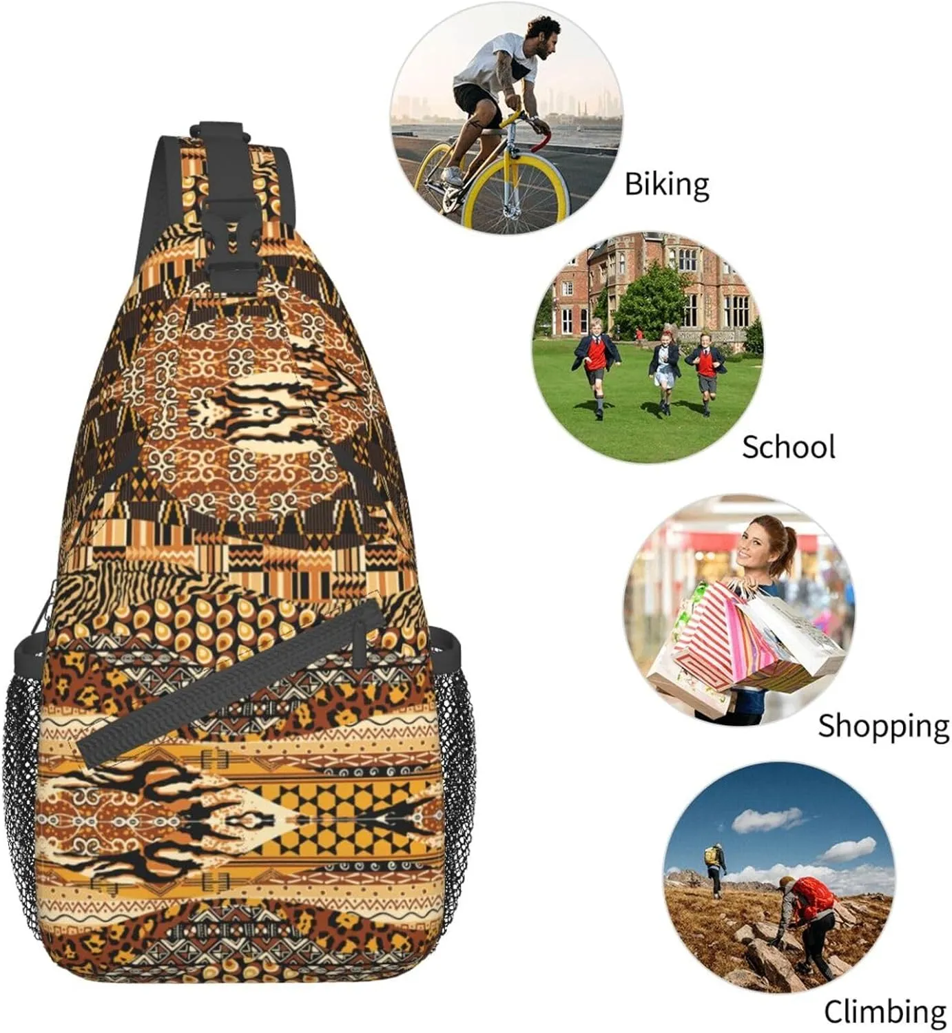 Adorable Sloth Crossbody Bag Chest Shoulder Bag Small Casual Backpack Suitable For Women Men Hiking