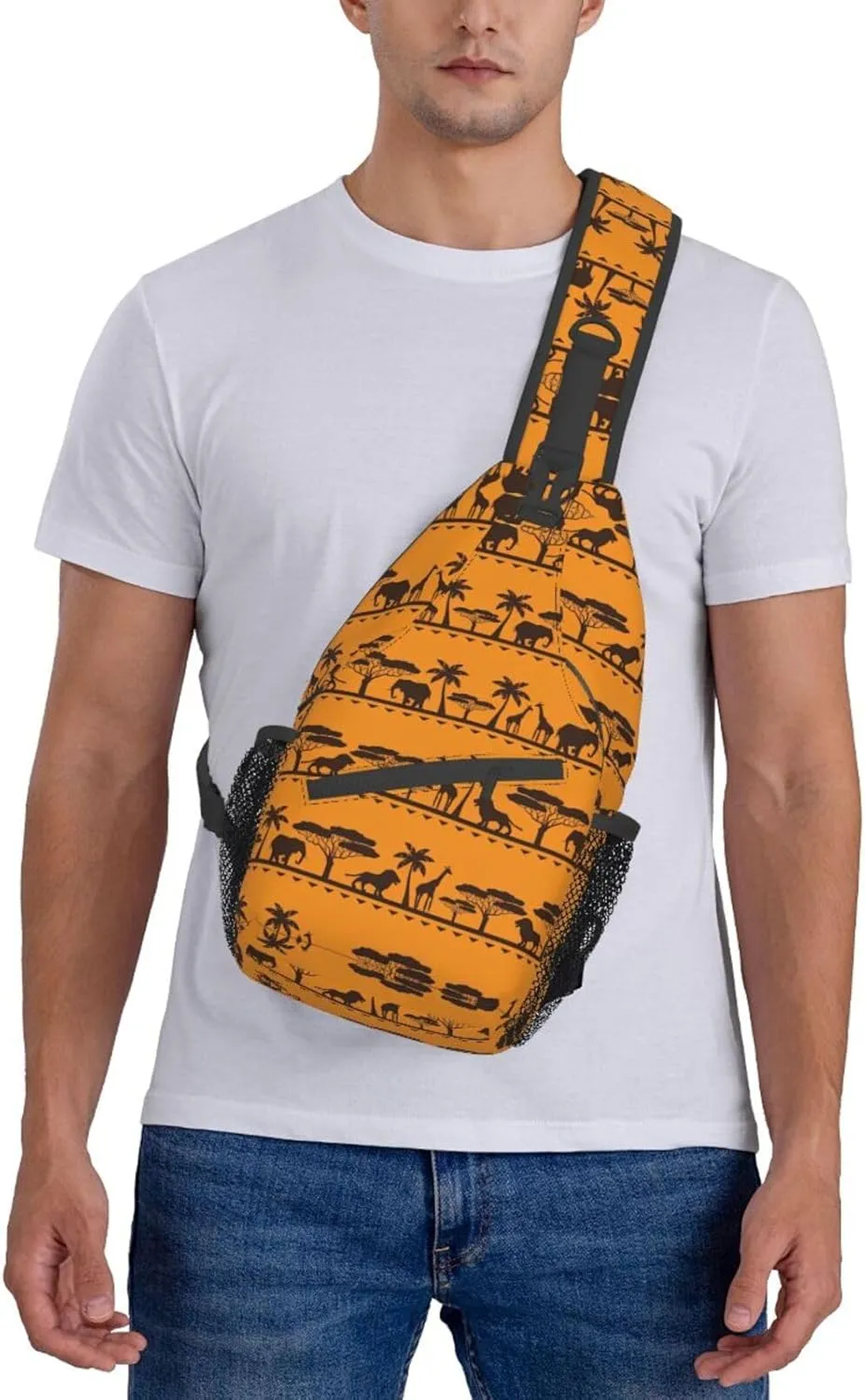 Adorable Sloth Crossbody Bag Chest Shoulder Bag Small Casual Backpack Suitable For Women Men Hiking