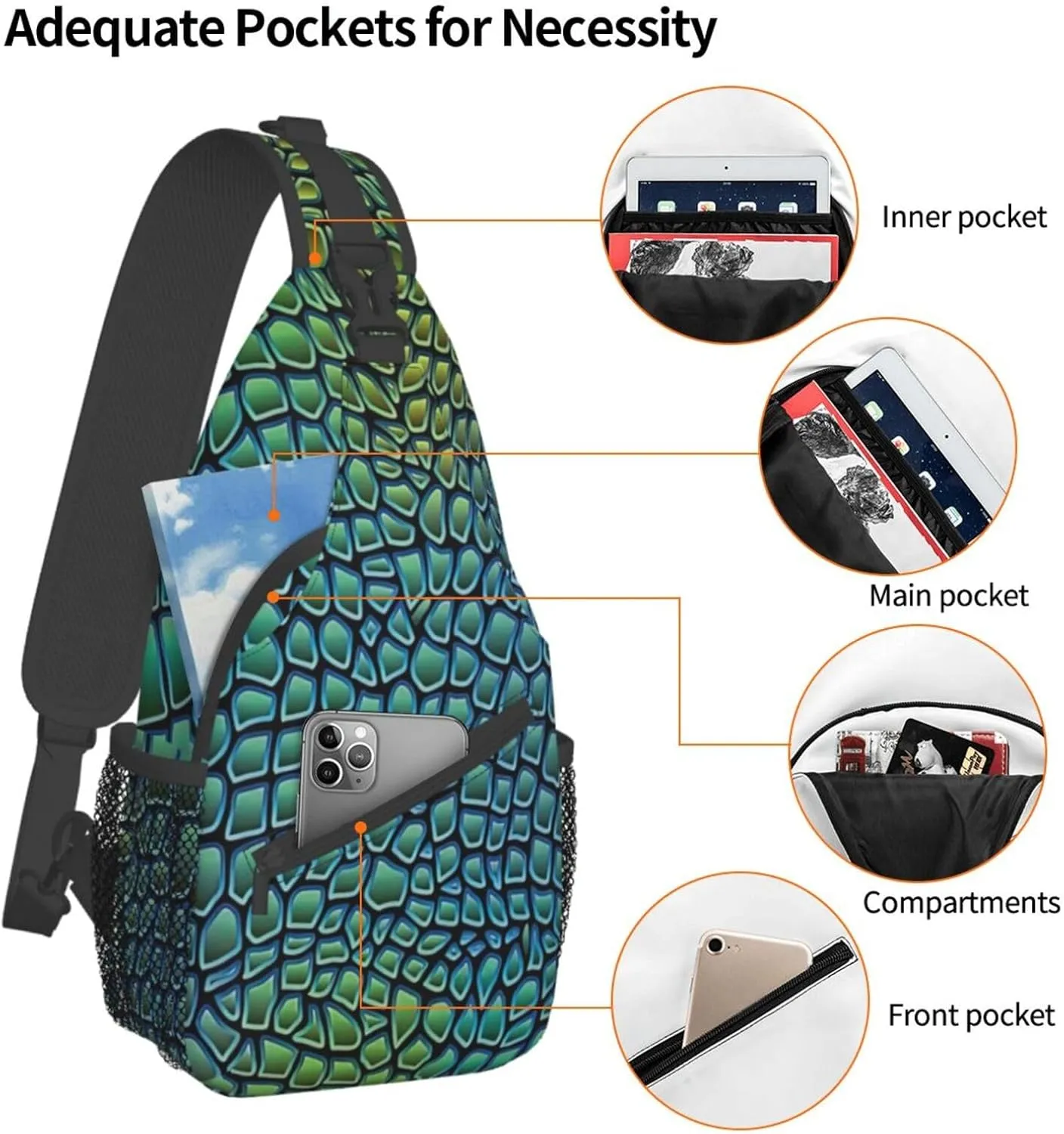 Adorable Sloth Crossbody Bag Chest Shoulder Bag Small Casual Backpack Suitable For Women Men Hiking