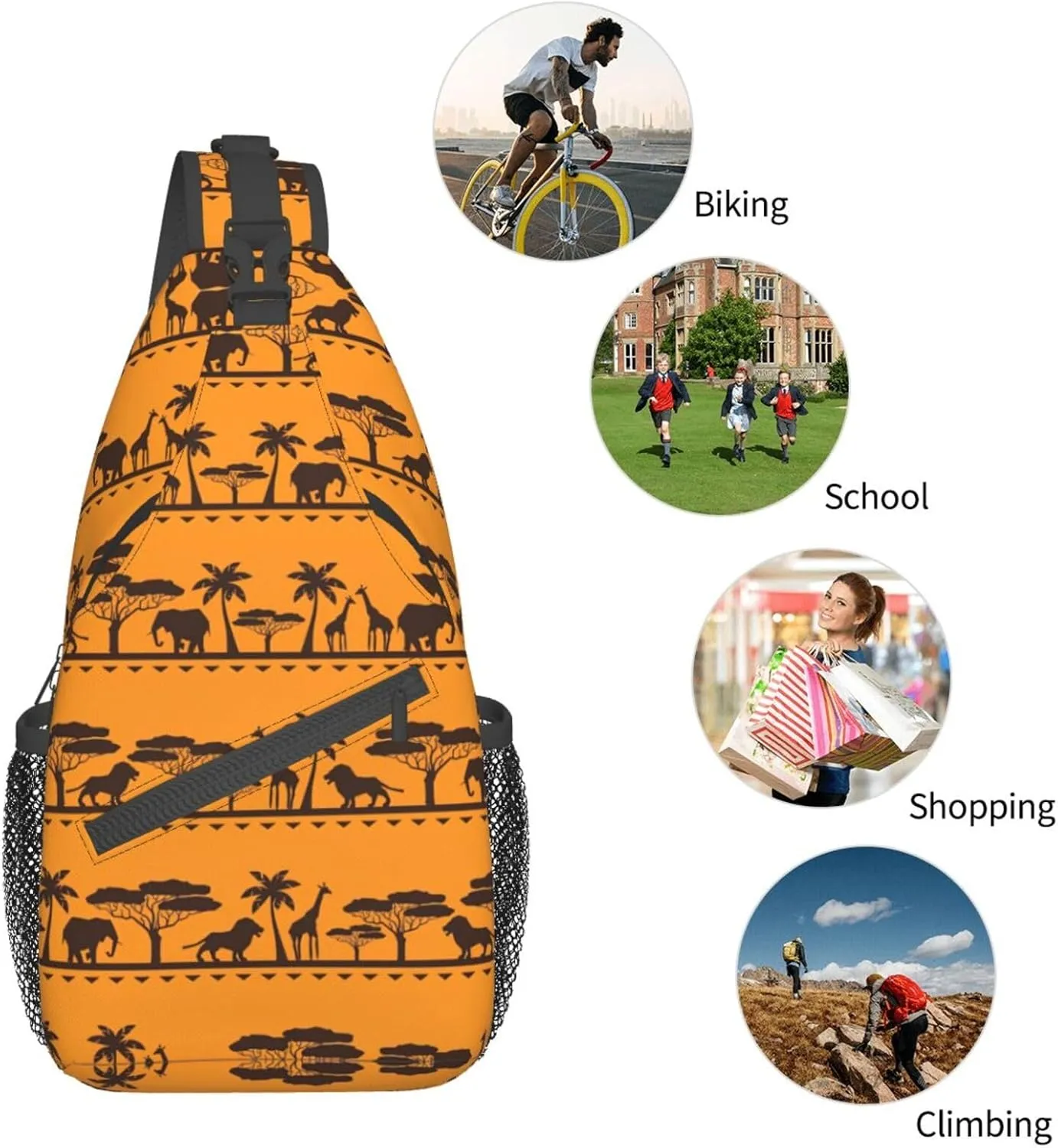 Adorable Sloth Crossbody Bag Chest Shoulder Bag Small Casual Backpack Suitable For Women Men Hiking
