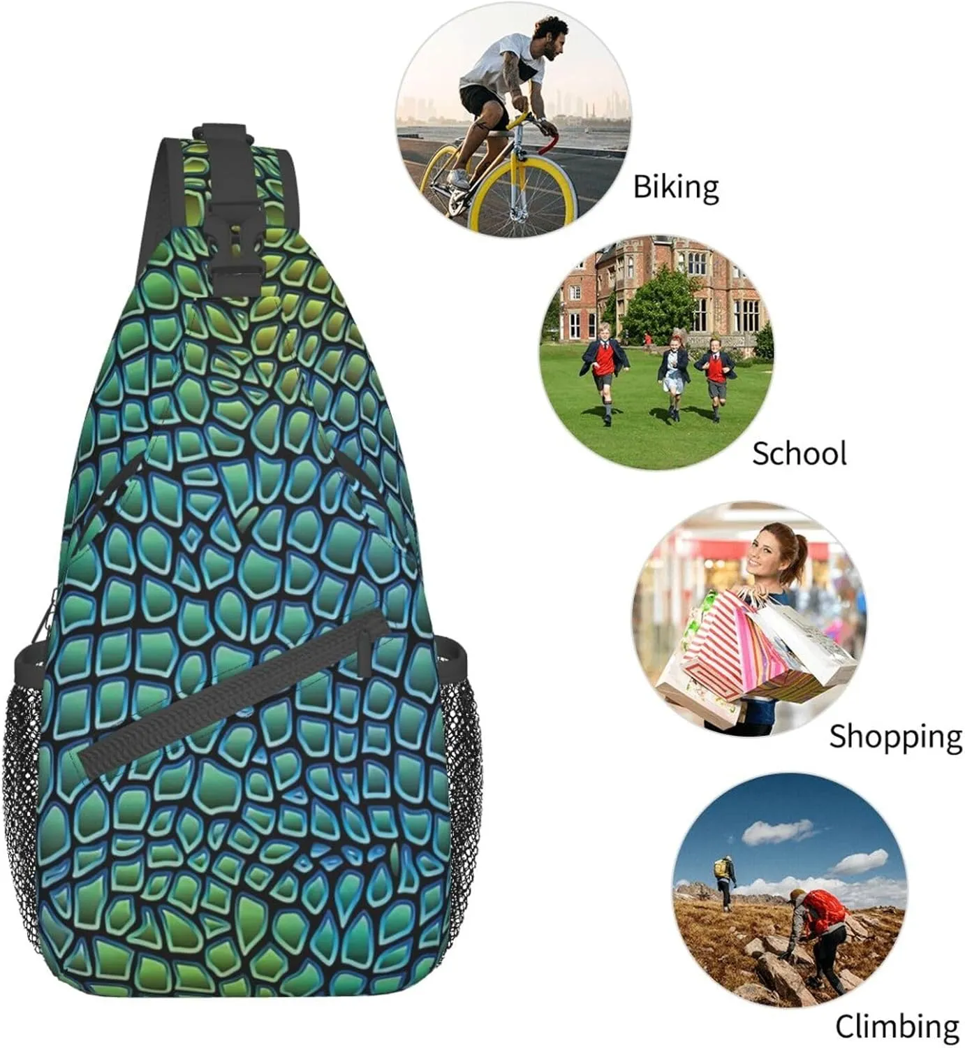 Adorable Sloth Crossbody Bag Chest Shoulder Bag Small Casual Backpack Suitable For Women Men Hiking