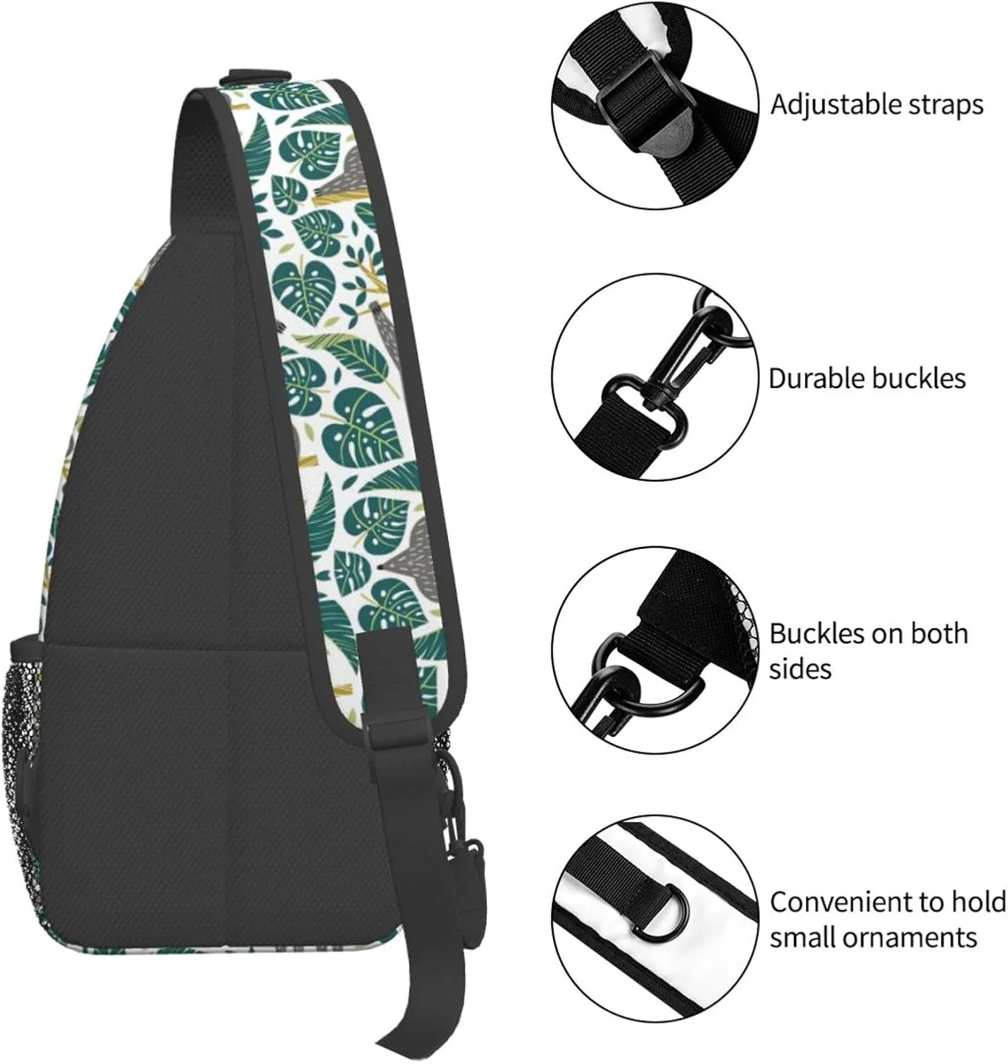 Adorable Sloth Crossbody Bag Chest Shoulder Bag Small Casual Backpack Suitable For Women Men Hiking