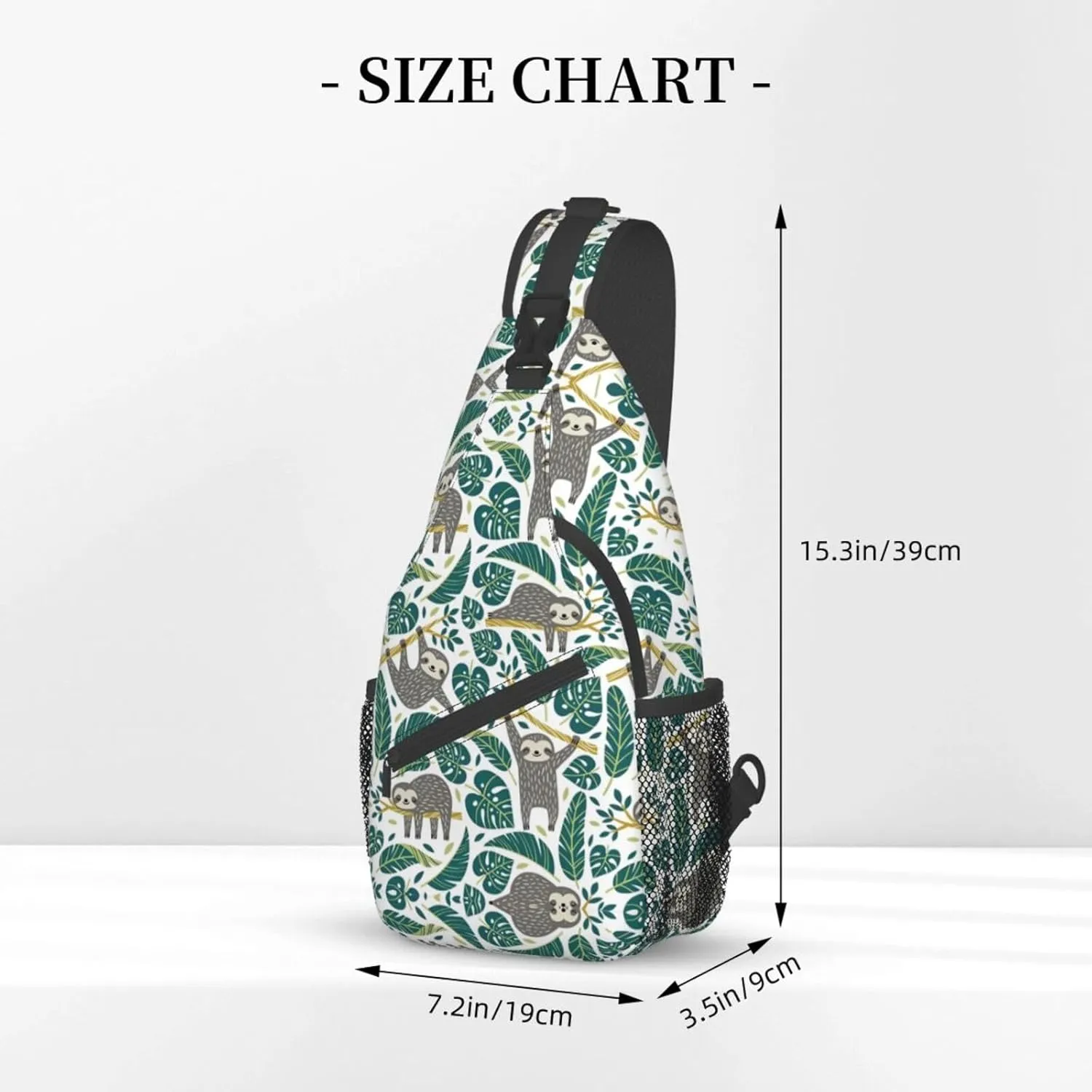 Adorable Sloth Crossbody Bag Chest Shoulder Bag Small Casual Backpack Suitable For Women Men Hiking