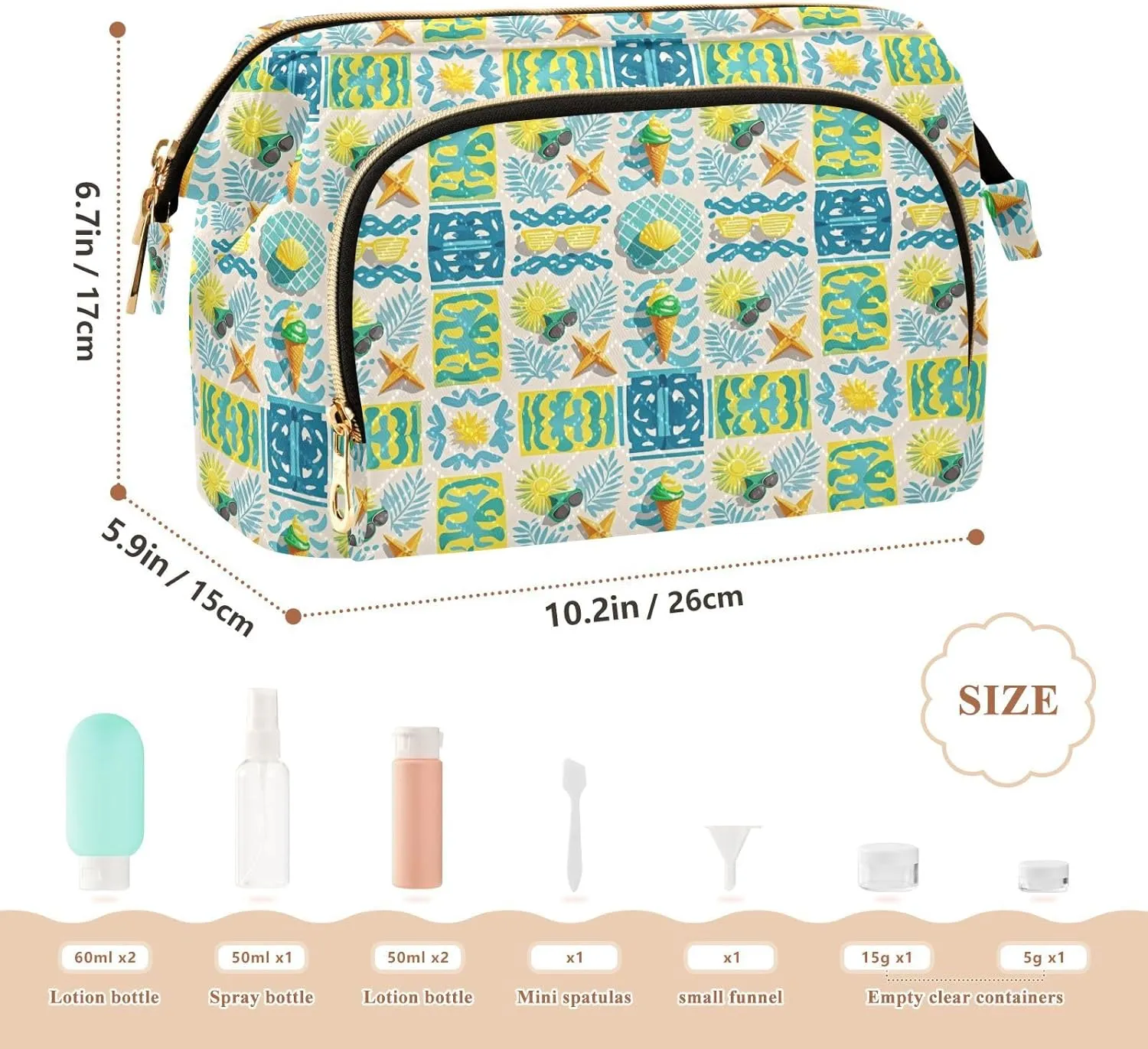 Aesthetic Makeup Bag Travel-Friendly Quilted Organizer with Wide-open Access