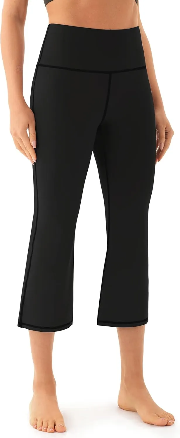 AFITNE Women's Yoga Pants Wide Leg Workout Leggings Flare Casual Lounge Pants with Pockets High Waist and Tummy Control